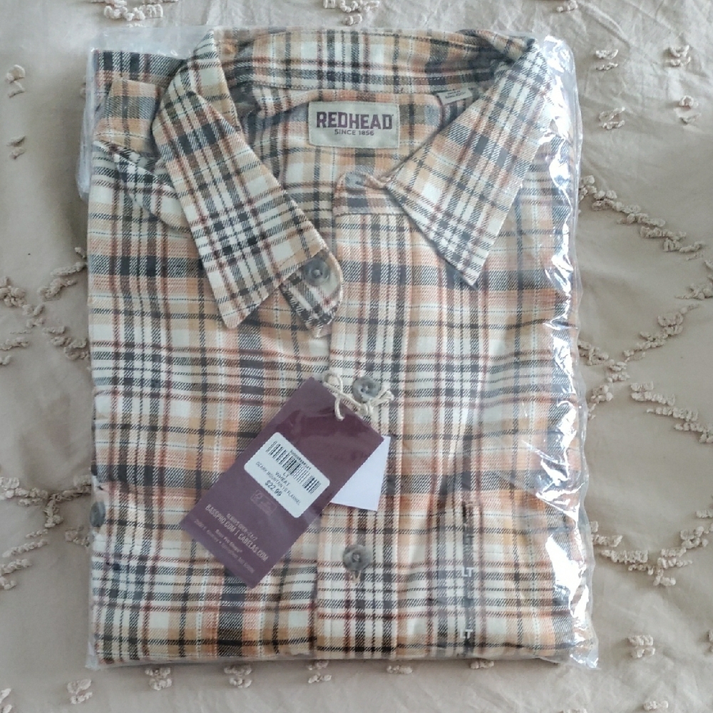 RedHead Men's Plaid Shirt - Brown and Cream